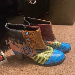 Women’s multicolored boots.